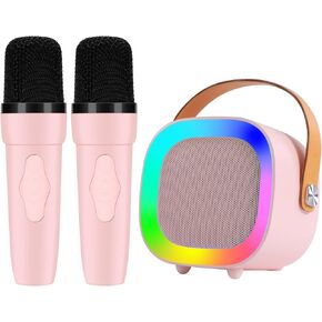 Karaoke Machine for Kids Adults, Mini Karaoke Machine for 4 5 6 7 8 9 10 11 12 Years Old Girls Birthday Christmas Party Gifts, Toddler Toys Portable Karaoke Machine with 2 Wireless Microphone