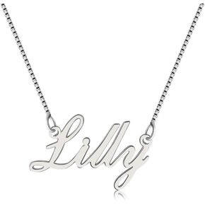 925 Sterling Sliver Custom Name Necklace Personalized Initial Necklaces Pendant Jewelry Gift for Her (Andrea)