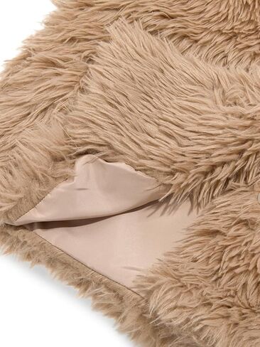 معطف نسائي قصير من الفرو الصناعي من Tankaneo وياقة على شكل طية صدر وأزرار سفلية وسترات منفوشة ملابس خارجية شتوية in Kuwait