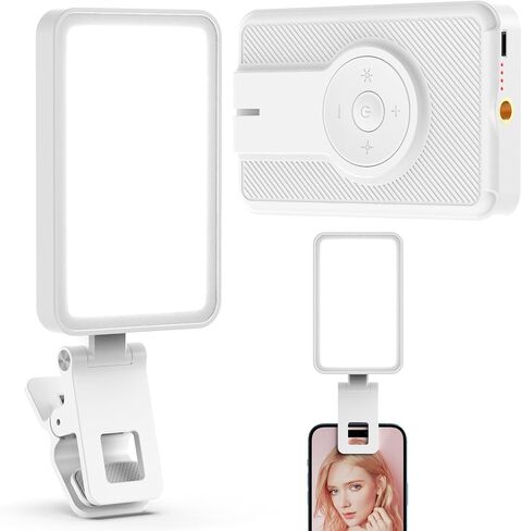 120 LED Selfie Light for iPhone, 3000mAh Rechargeable Portable Selfie Light with 6 Color Filters, CRI 95+ 2500K-9000K Dimmable Phone Light for Video Recording in Saudi Arabia