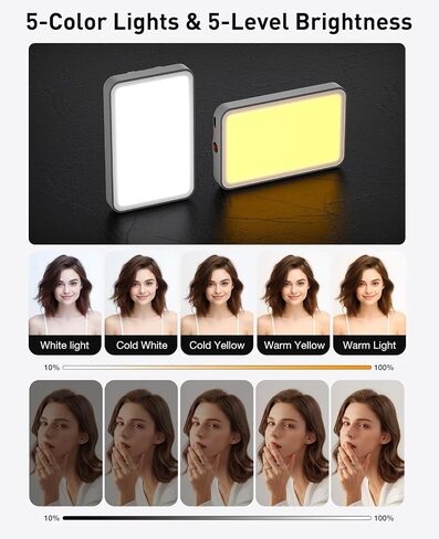 120 LED Selfie Light for iPhone, 3000mAh Rechargeable Portable Selfie Light with 6 Color Filters, CRI 95+ 2500K-9000K Dimmable Phone Light for Video Recording in Saudi Arabia