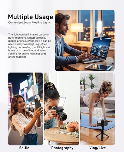 120 LED Selfie Light for iPhone, 3000mAh Rechargeable Portable Selfie Light with 6 Color Filters, CRI 95+ 2500K-9000K Dimmable Phone Light for Video Recording in Saudi Arabia