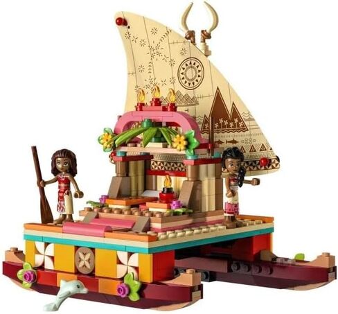 LEGO Disney Princess Moana's Wayfinding Boat Building Toy 43210 Disney Princess Toy Set with Moana and Sina Mini-Dolls, Dolphin Figure, Disney-Inspired Pretend Play Toy for Kids Boys Girls Ages 6+ in Saudi Arabia