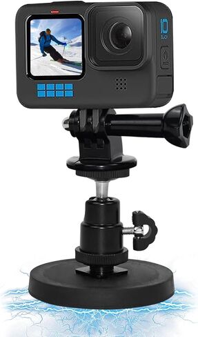 حامل كاميرا مغناطيسي متوافق مع GoPro Hero 12/11/10/9/8، AKASO EK7000 Brave 4، DJI Osmo، Insta360 X3 Action Camera مع خيط 1/4 بوصة، قاعدة تثبيت مغناطيسية مع رأس كرة دوارة in Kuwait