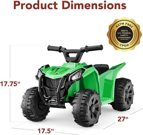 Best Choice Products 6V Kids Ride On Toy, 4-Wheeler Quad ATV Play Car w/ 1.8MPH Max Speed, Treaded Tires, Rubber Handles, Push-Button Accelerator - Black in Saudi Arabia