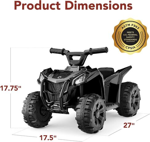 Best Choice Products 6V Kids Ride On Toy, 4-Wheeler Quad ATV Play Car w/ 1.8MPH Max Speed, Treaded Tires, Rubber Handles, Push-Button Accelerator - Red in Saudi Arabia