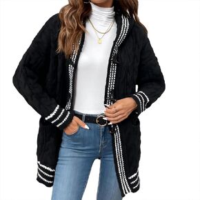 Cardigans Sweater for Women Trendy,Casual Knitted Long Sleeve Outerwear Coat 2024 Trendy Clothes Green