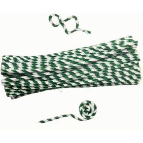 Carykon Pack of 100 Striped Chenille Stems Pipe Cleaners (Red)