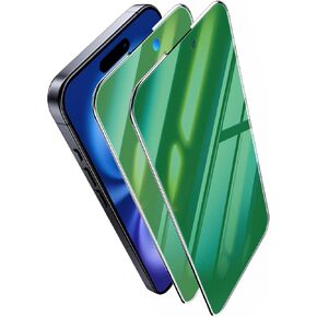عبوتان لهاتف iPhone 14 Plus / 13 Pro Max واقي شاشة للخصوصية من الزجاج المقسى لهاتف iPhone13 ProMax / 14Plus مقاس 6.7 بوصة أخضر متدرج مضاد للتجسس ومضاد للضوء الأزرق تغطية كاملة سهلة التركيب