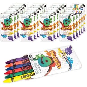 ArtCreativity Bulk Crayon Packs, 25 Sets of 6 Packs of Crayons (150ct), Classroom Crayons for Students, Non-Toxic Crayon Party Favors for Kids, Arts & Crafts Supplies 3+ in Kuwait