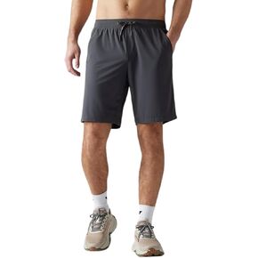 Rhone 9" Pursuit Short - Mens Lined Workout Short, Lightweight, All-Way Stretch Gym Short with Medium Compression Liner (Asphalt, X-Large)