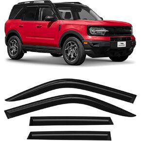 Original 4pcs Waterproof Wind Deflector, Outside Mount Tape-On Rain Guards Set, Sunroof Side Window Visors Compatible with 2009-2019 Ford Flex 94079