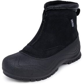 أحذية Nautica الرجالية Duck - هيكل مقاوم للماء مع سحاب، حذاء معزول للثلج والمطر - Tide Water-Black 1-9