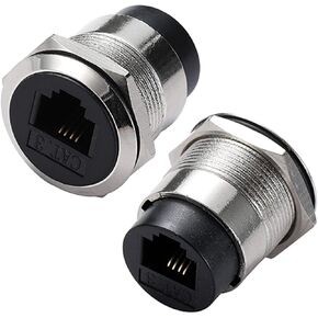 PENGLIN 5PCS D-Type RJ11 Coupler Phone Line Connector, CAT3 Female to Female Pass Through Connector, 6P4C Telephone Inline Cable Connector Compatible with Data and Voice