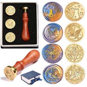 Comealltime Christmas Wax Seal Kit with Snow Wax Seal Stamp, 25 Colors Wax Seal Beads with Sealing Wax Warmer, Xmas Washi Stickers, Gift Tags, Envelope, Candle, Wax Seal Stamp Kit for Gift and Craft