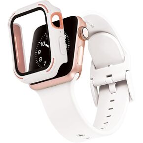 WITHit Protective Glass Cover with Integrated Bumper, Compatible with Apple Watch, 44mm, Black – Seamless Fit, Easy Installation, Screen Protector and Bumper for Apple Watch