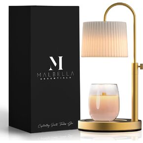 Glass Candle Warmer Lamp: Adjustable Height Candle Lamp, Dimmer, ON/Off Timer (8H/4H/2H) - Ideal Gift, fits Various Size Scented Candles