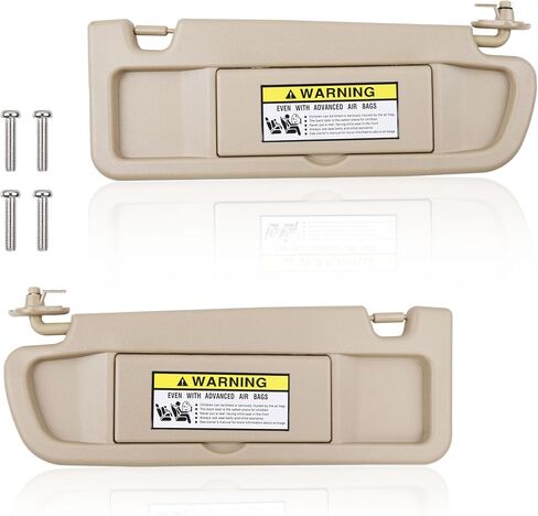 Sun Visor Assembly with Mirror a Pair Left Driver Side and Right Passenger Side Atlas Gray Compatible with 06-11 Honda Civic Replaces# 83280-SNA-A01ZA 83230-SNA-A01ZA in Saudi Arabia