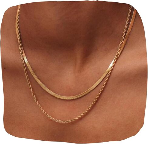 14k Gold Cuban Link Chain Necklace for Women - Bermuda Necklace Trendy Dainty Layered Gold Necklace - Paperclip Chain Necklace - Non Tarnish Gold Filled Necklace - Summer Jewelry Womens Necklace in Saudi Arabia