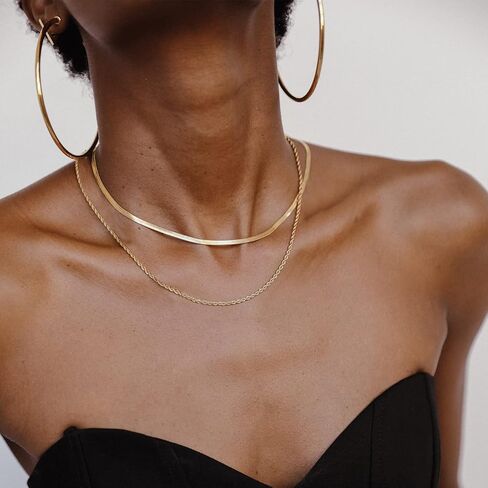 14k Gold Cuban Link Chain Necklace for Women - Bermuda Necklace Trendy Dainty Layered Gold Necklace - Paperclip Chain Necklace - Non Tarnish Gold Filled Necklace - Summer Jewelry Womens Necklace in Saudi Arabia