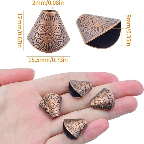 Bead Caps Making, 100pcs Tibetan Style Trumpet Bead Caps Antique Bead Cone Caps Alloy Bead End Caps Tassel End Cap for Bracelet Necklace Earring Jewelry Making Crafts in Kuwait