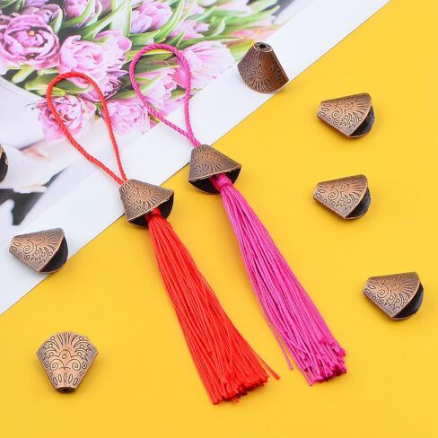 Bead Caps Making, 100pcs Tibetan Style Trumpet Bead Caps Antique Bead Cone Caps Alloy Bead End Caps Tassel End Cap for Bracelet Necklace Earring Jewelry Making Crafts in Kuwait