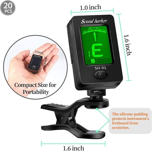 Guitar Tuner Clip On Ukulele Tuner for Guitar Bass Ukulele Violin Tuner (6 Pack) in Saudi Arabia