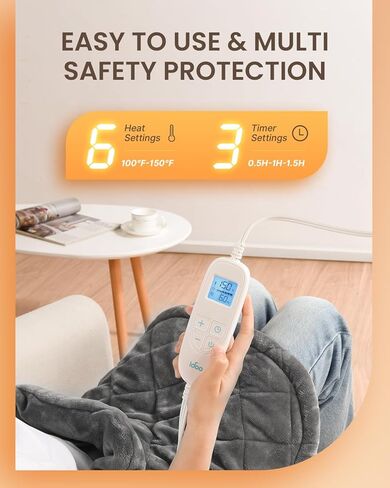 وسادة تدفئة مرجحة للرقبة والكتفين والظهر، FSA HSA مؤهلة، iDOO 1.2lb وسادة تدفئة للرقبة لألم الرقبة، وسادة تدفئة للرقبة، هدايا عيد الأم للأم، معتمدة من ETL، 19 بوصة × 23 بوصة in Kuwait