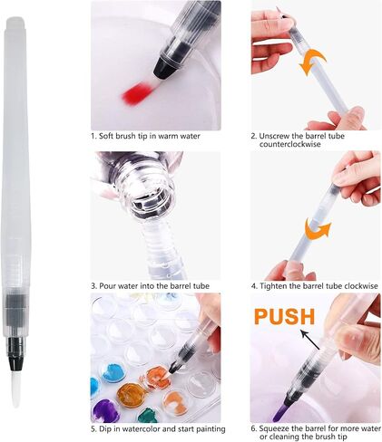 Funto Watercolor Paint Set, 48 Colors, Tutorial Pad, 8 Brushes, Water Brush Pen, Pencil, Fineliner, Eraser, Tape, Pencil Sharpener, Spray Bottle, Painting Set for Adults, Beginners, Professional in Saudi Arabia