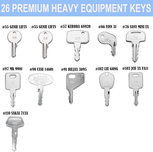58 مجموعة مفاتيح آلة المعدات الثقيلة الممتازة، مجموعة مفاتيح إشعال معدات البناء لحالة JD فولفو Jlg كاتربيلر كوماتسو كوبوتا يانمار دايو هيستر فورد تاكيوتشي نيو هولاند in Kuwait