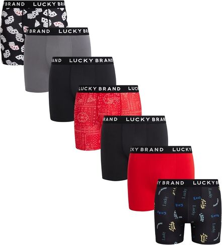 سراويل داخلية للرجال من Lucky Brand - 7 قطع من الملاكمين الناعم القابل للتمدد للرجال - ملابس داخلية رياضية نشطة للرجال (S-XL) in Saudi Arabia