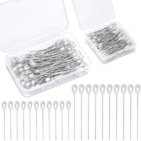 400 Pcs Bouquet Pins Corsage Pins, 4 Styles Straight Pins Crystal Head Pearl Head Flower Pins for DIY Decoration, Wedding, Jewelry Flower Decoration