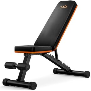 Lusper Weight Bench for Home Gym, Adjustable and Foldable Weight Bench, Multi-Purpose Workout Bench for Bench Press Sit up Incline Flat Decline