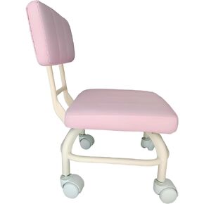 Rolling Stool Step Stool Rolling Stool with Back Support Mechanic Stool on Wheels,Low Rolling Stool Foot Stool Office Chair PU Leather with Backrest for Shop, Home, Office, Garage, Library