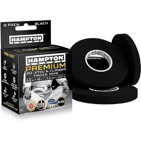 Hampton Adams (8 Pack) White Finger Tape - Athletic Tape | 0.3" x 45 Feet - for Rock Climbing, BJJ Jiu Jitsu, Grappling, Crossfit and Martial Arts