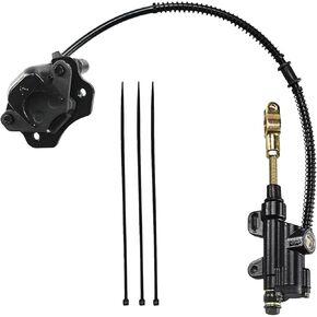 PRO BAT Front Disc Brake Master Cylinder Caliper Assembly with Extra Brake Pad for 50cc 90cc 110cc 125cc ATV Quad Dirt Bike, Red