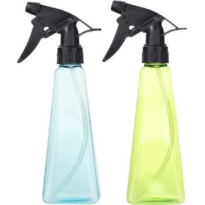 Spray Bottles (2-Pack, 12 Oz.) Mist/Stream, Plastic Water Spray Bottle for Hair, Plants, Cleaning, Cooking, BBQ, Pet - Empty Spray Bottles - Leak Proof - BPA-Free - Multicolor