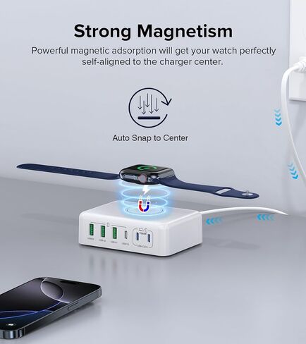 125W Fast Charger Station,for Apple Watch 7-in-1 USB C Wall Charging Station Wireless Multiport Desk Charger Type C Block Hub Power Adapter Power for iPhone15/14/13/12/11,iPad/Pro,Galaxy S23 Ultra,S23 in Saudi Arabia
