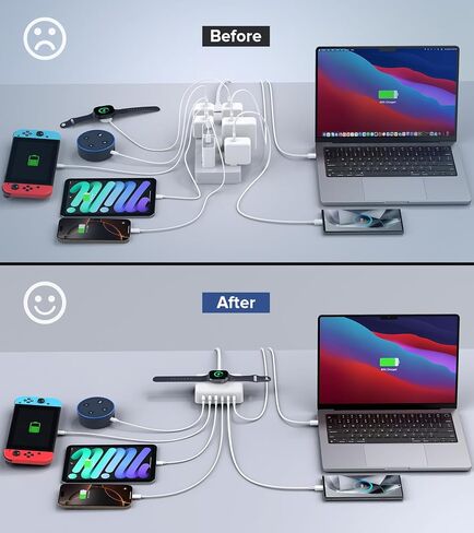 125W Fast Charger Station,for Apple Watch 7-in-1 USB C Wall Charging Station Wireless Multiport Desk Charger Type C Block Hub Power Adapter Power for iPhone15/14/13/12/11,iPad/Pro,Galaxy S23 Ultra,S23 in Saudi Arabia