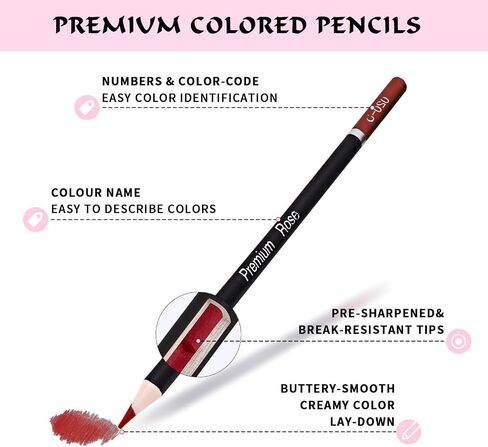 COOL BANK 160 Professional Colored Pencils, Artist Pencils Set for Coloring Books, Premium Artist Soft Series Lead with Vibrant Colors for Sketching, Shading & Coloring in Tin Box in Saudi Arabia