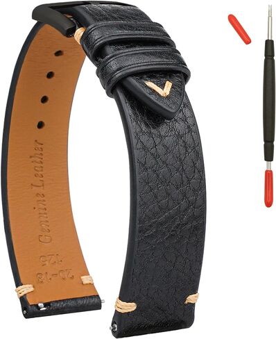 Quick Release Leather Watch Band,Top Grain Leather Watch Straps, Italian Calfskin Watchbands Replacement Strap for Men Women 16mm 18mm 19mm 20mm 21mm 22mm 24mm in Saudi Arabia