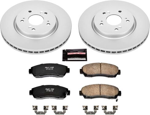 Power Stop KOE228 مجموعة فرامل بديلة أمامية متخصصة في دوارات الفرامل ومنصات الفرامل السيراميكية لـ 2007-2012 Acura RDX | 2007-2011 هوندا CR-V in Kuwait