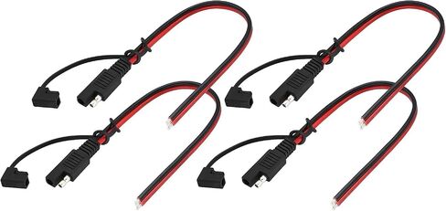zdyCGTime SAE 12V 2-pin SAE Single Plug Extension Cord with Dust Cap,Solar Panel 14AWG SAE Plug,Solar Panel SAE Connector Extension Cord Cable,Suitable for Motorcycles,Cars,Tractors,etc(30cm-2Pack) in Saudi Arabia