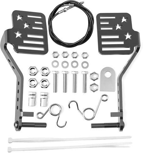 دواسات Go Kart الكبيرة مع كابل خانق مقاس 71 بوصة، مجموعة دواسات كبيرة لفرامل عربة التسوق Go Kart لـ 212cc 196cc Road Rocket Azusa ومعظم سيارات Go Kart، أجزاء إطار GoKart للشباب DIY ملحقات فضية in Kuwait