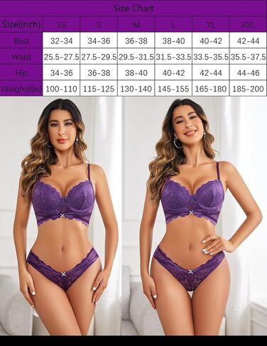 Avidlove Sexy Lingerie For Women Lace Bra and Panty Set Push Up Lingerie Underwear in Saudi Arabia