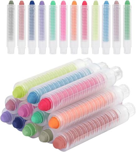 20 Pcs Dustless Chalk, Colored Chalk, Color Twistable Chalk,for Painting, Blackboard Writing in Kuwait