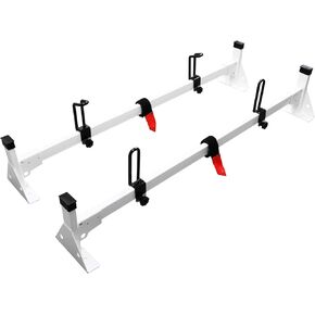 54" Van Ladder Rack Roof Rack Fit for 2015-2023 Ford Transit 150 250 350,3 Bar with Cargo Roller