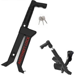 Brake Pedal Lock, Brake Lock Anti Theft Gas Pedal Lock, Car Theft Prevention Device Brake Clutch Lock with Escape Hammer Window Breaker with 3 Keys
