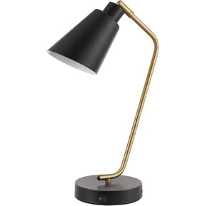 Globe Electric Novogratz x 52999 18" 2-Light Desk Lamp, Matte Black, On/Off Rotary Switch on Each Shade, Pivoting Lamp Heads, Industrial, Home Office Accessories, Desk Lamps for Home Office