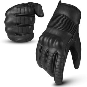 aaasportx Motorcycle Gloves Men's Leather Motorbike Gloves Touchscreen Function - Protectors Motorcycle Gloves Men & Women for All Weather Motorcycle Gloves with Non-Slip Pads